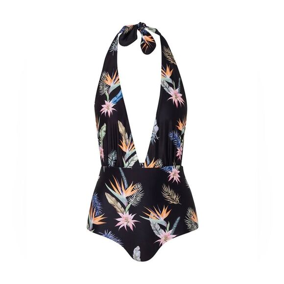 Verdelimon x Sandra Weil Nara Plunge Tropical One Piece Swimsuit Size L - Picture 1 of 13